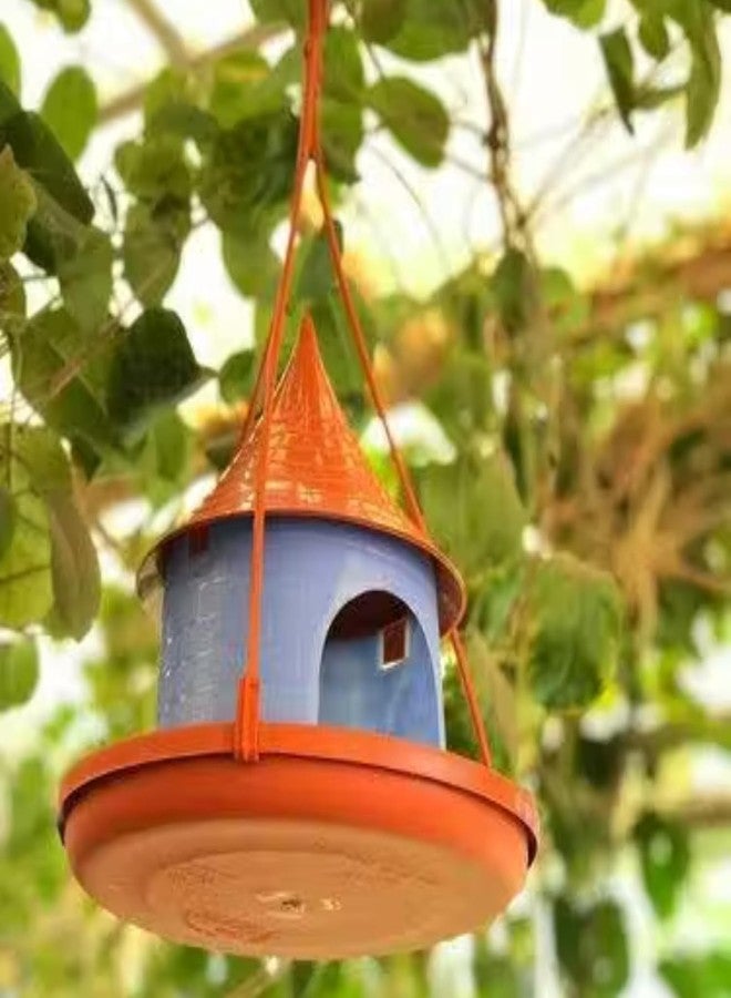 Elysian Hanging Plastic Bird House for Balcony & Garden - Durable Nesting Box for Sparrows, Lovebirds & Small Birds - Weather-Resistant & Easy to Clean - Multicolor Pack of 1 - Image 2